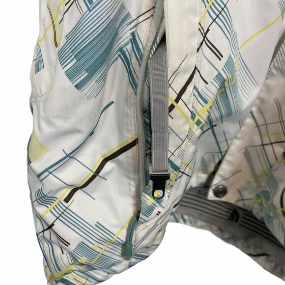 The North Face Womens White Yellow Teal Recco Snowboard Ski Jacket Size M - Picture 6 of 16